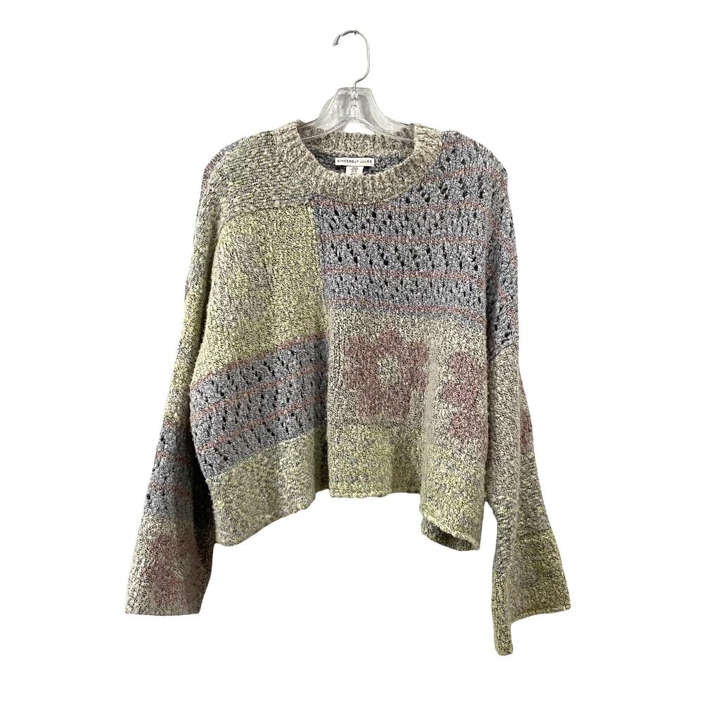 Sincerely Jules Multicolor Patchwork Sweater - image 1